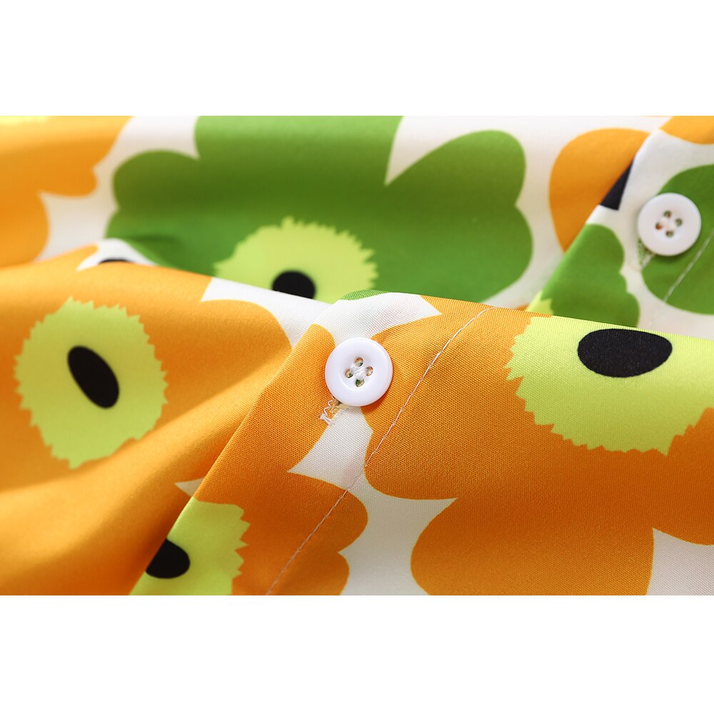 "Floral Garden" Unisex Men Women Streetwear Graphic Button Shirt Daulet Apparel