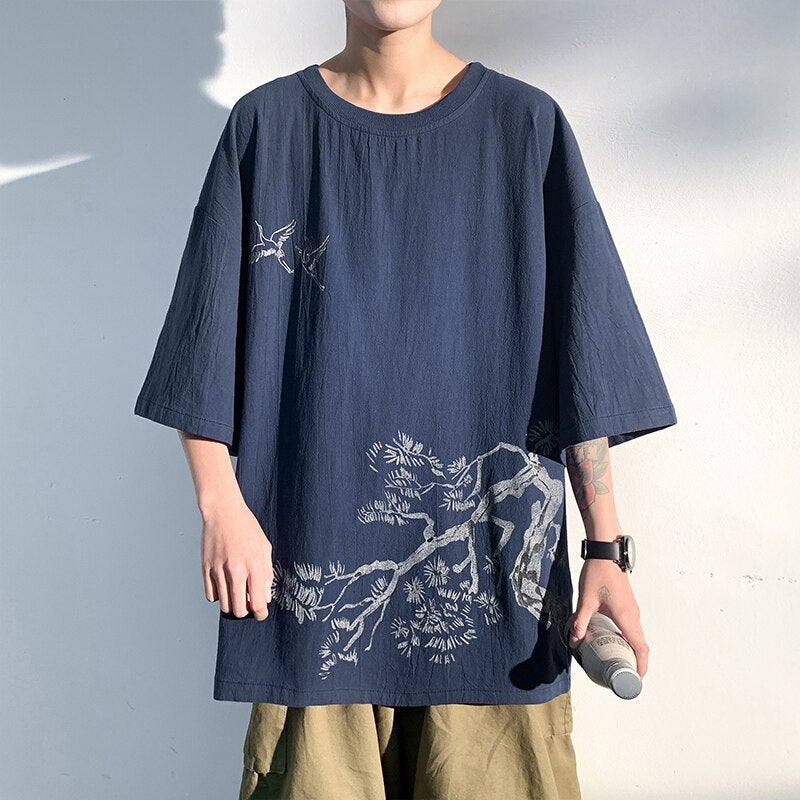 "Summer Tree" Unisex Men Women Streetwear Graphic T-Shirt Daulet Apparel