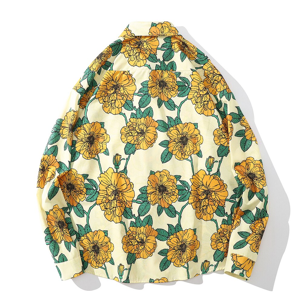 "Green Flowers" Unisex Men Women Streetwear Graphic Shirt Daulet Apparel