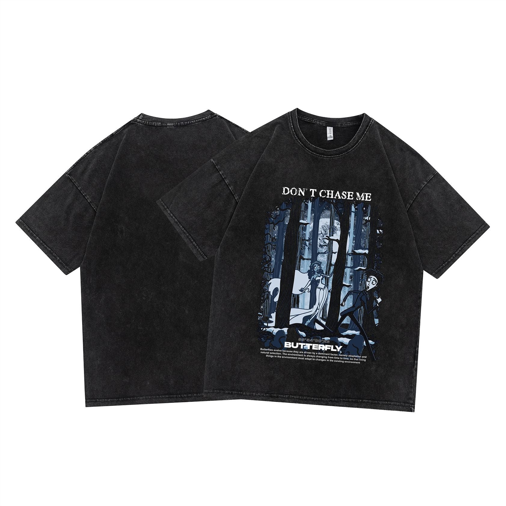 "No Chasing" Unisex Men Women Streetwear Graphic T-Shirt Daulet Apparel