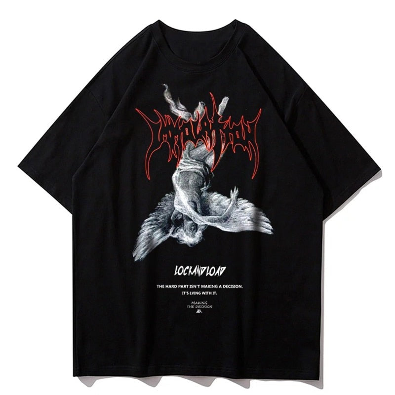 "Black Demon" Unisex Men Women Streetwear Graphic T-Shirt Daulet Apparel