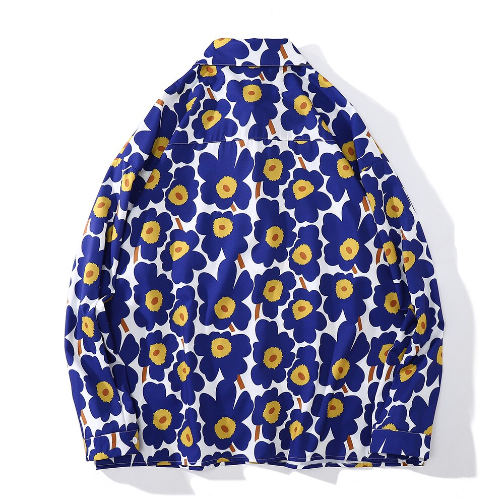 "Floral Garden" Unisex Men Women Streetwear Graphic Button Shirt Daulet Apparel