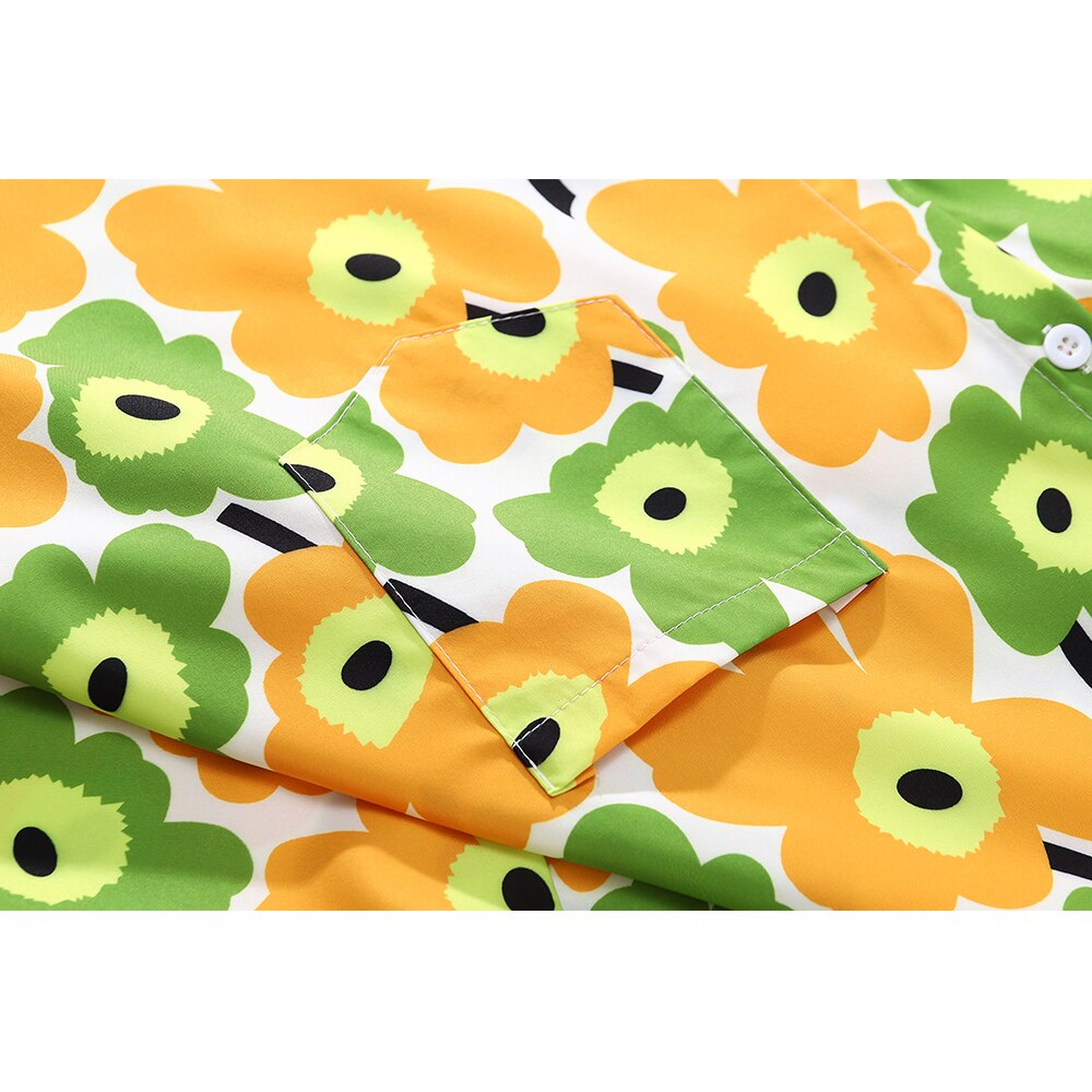 "Floral Garden" Unisex Men Women Streetwear Graphic Button Shirt Daulet Apparel