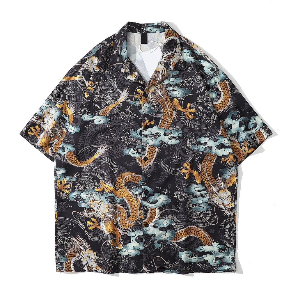 "Tiger King" Unisex Men Women Streetwear Button Shirt Daulet Apparel