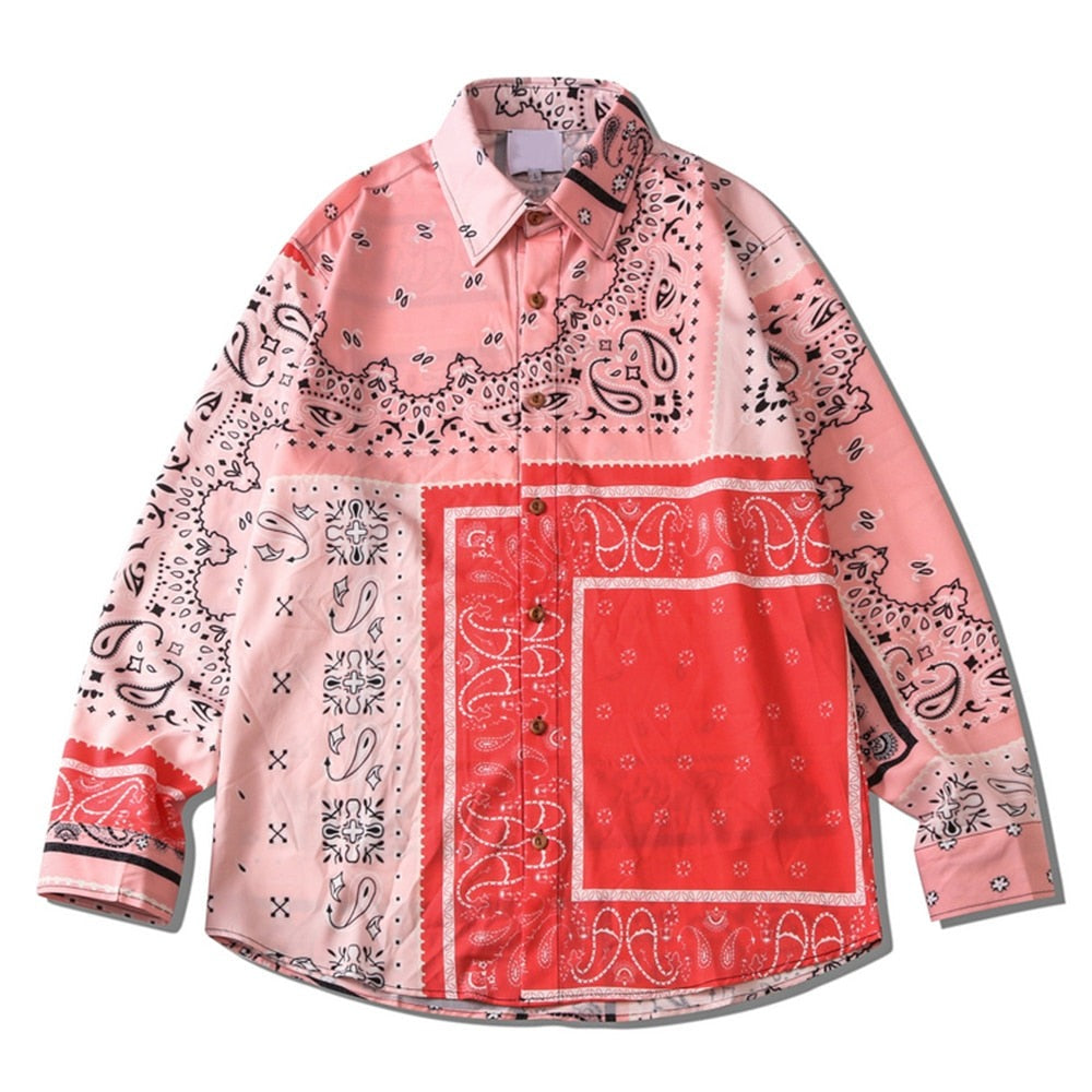 "Pink Bandana" Unisex Men Women Streetwear Graphic Shirt Daulet Apparel