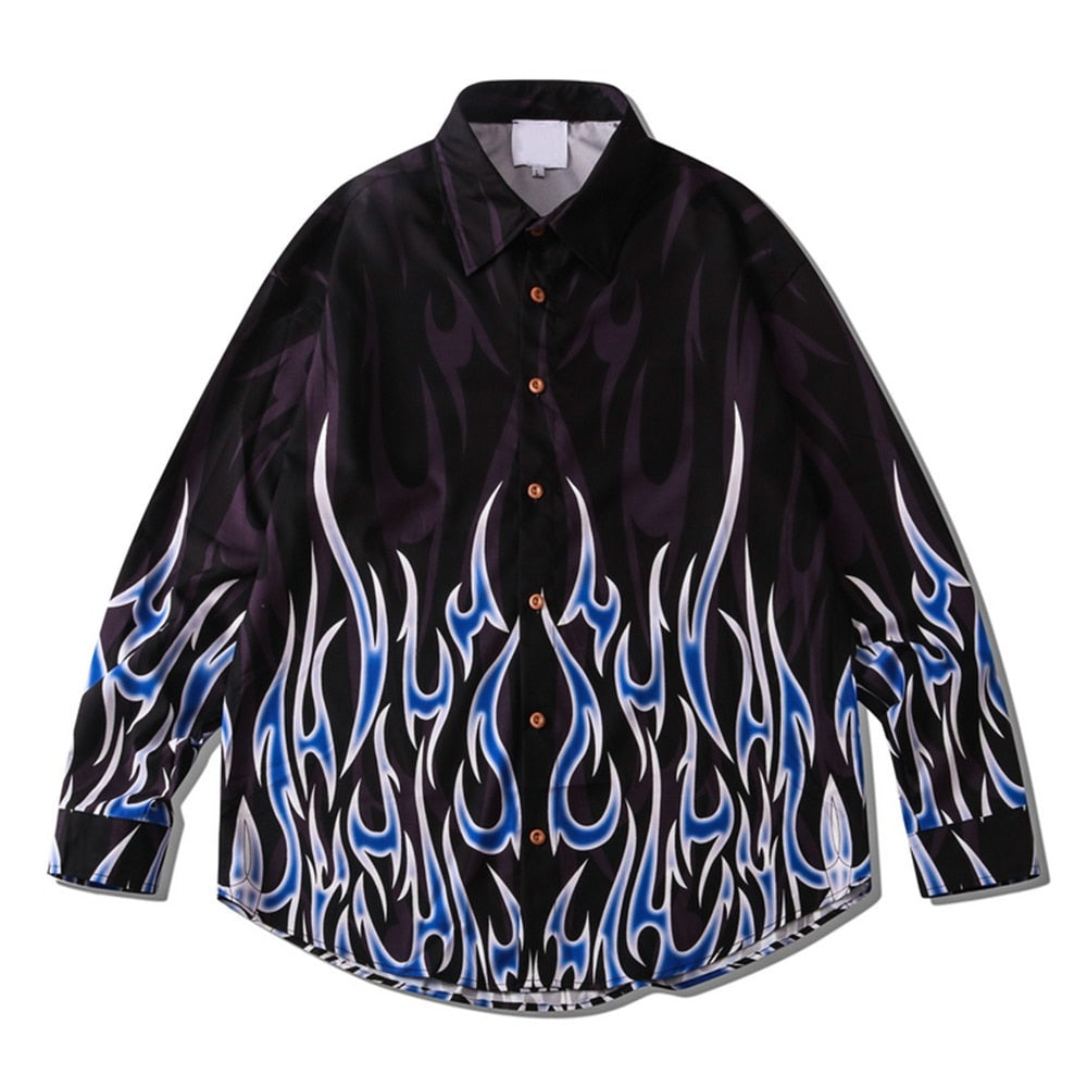 "Big Flame" Unisex Men Women Streetwear Graphic Shirt Daulet Apparel