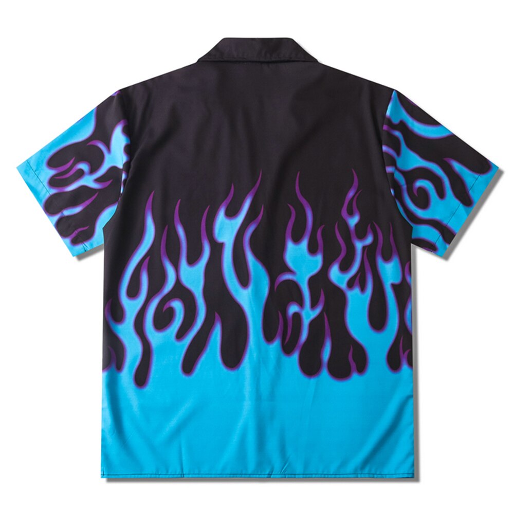 "Blue Flame" Unisex Men Women Streetwear Graphic Shirt Daulet Apparel