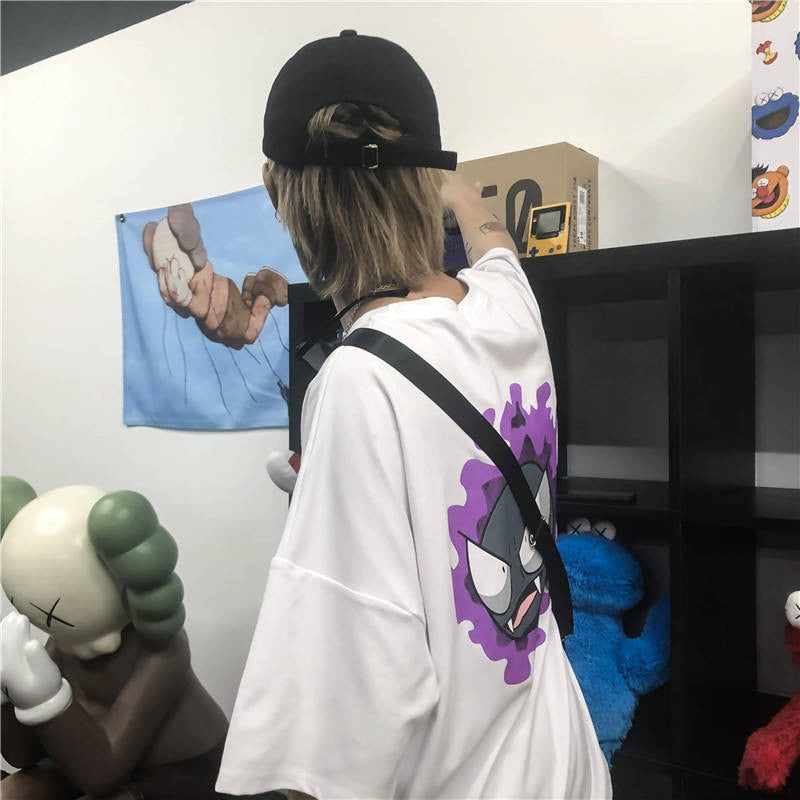 "Purple Ghost" Unisex Men Women Streetwear Graphic T-Shirt Daulet Apparel