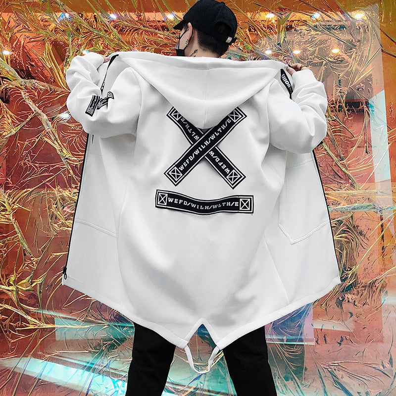 "Cross" Windbreaker Streetwear Hooded Jacket Daulet Apparel