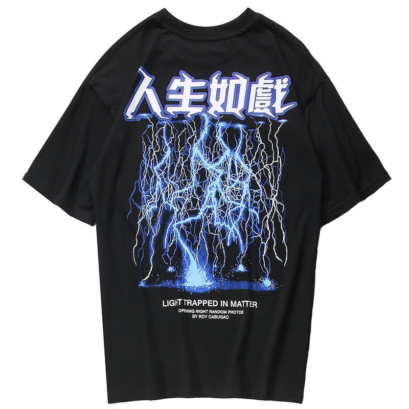 "Blue Lighting" Unisex Graphic T-Shirt Daulet Apparel