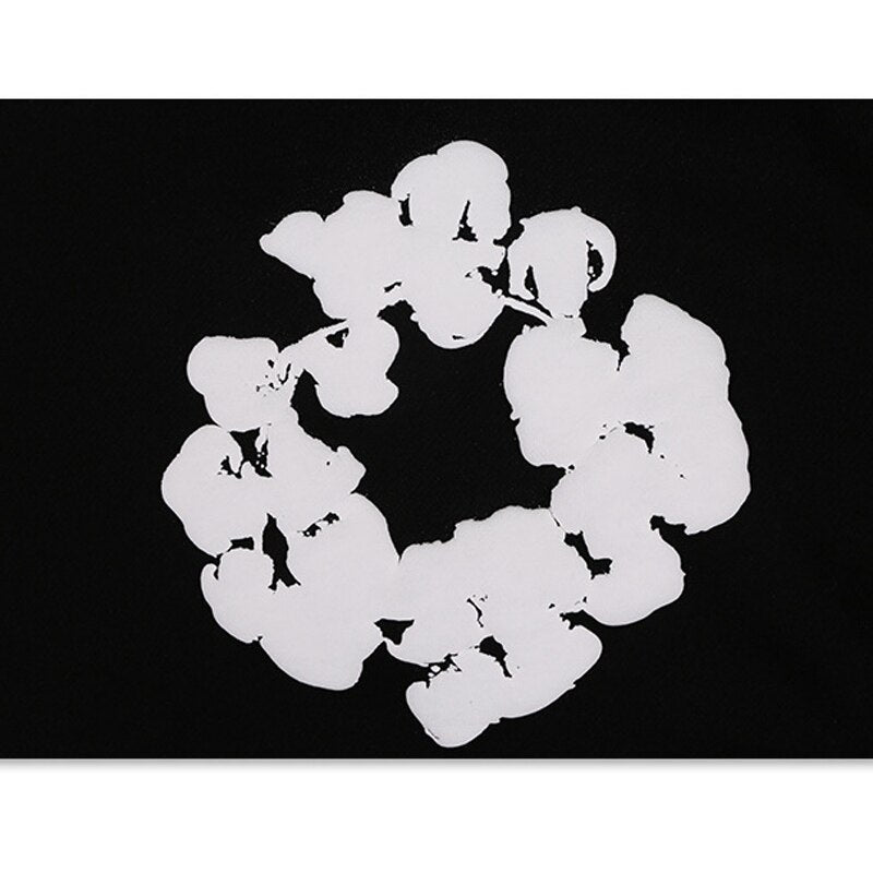 "White Flower" Unisex Men Women Streetwear Graphic Hoodie Daulet Apparel
