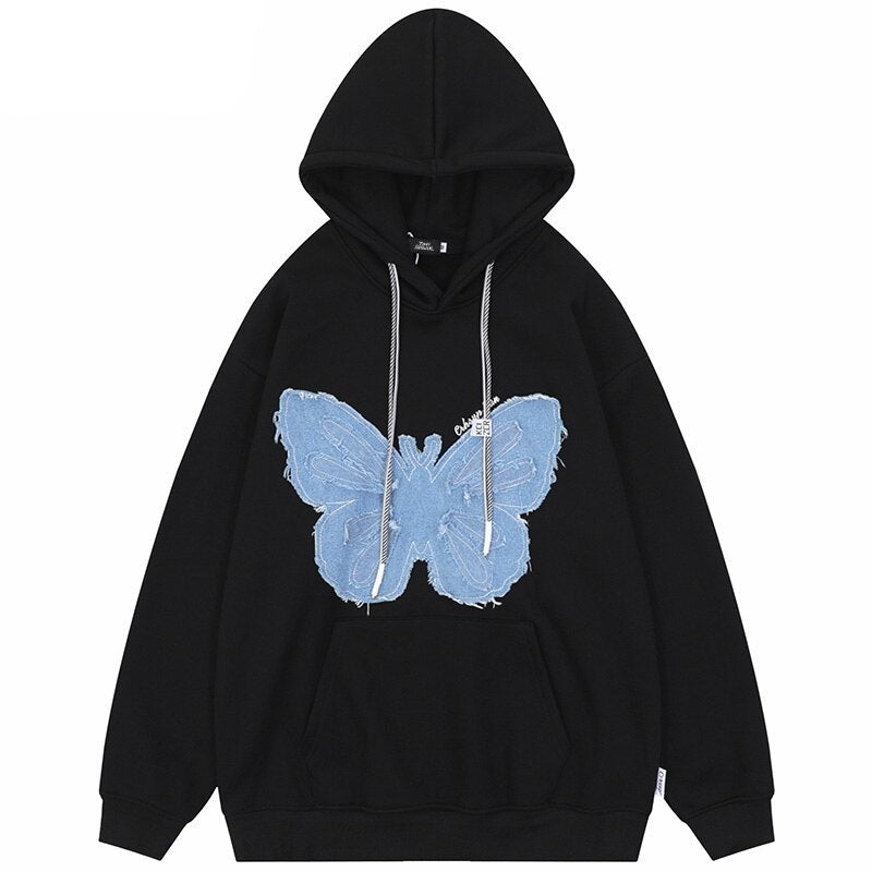 "Blue Butterfly" Unisex Men Women Streetwear Graphic Hoodie Daulet Apparel