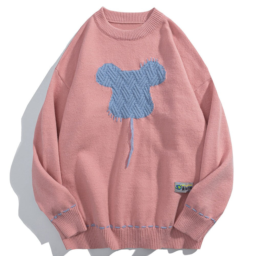 "Purple Mouse" Unisex Men Women Streetwear Graphic Sweater Daulet Apparel