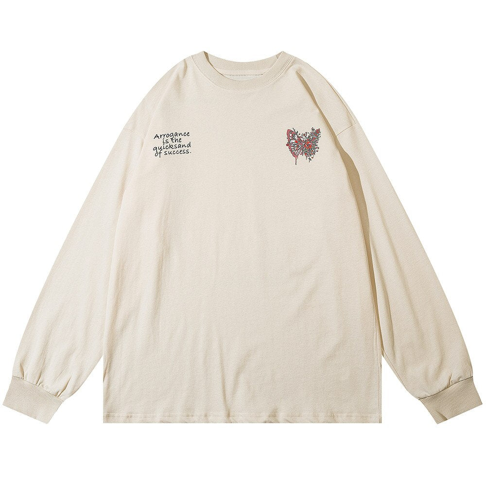 "Red Butterfly" Unisex Men Women Streetwear Graphic Sweatshirt Daulet Apparel