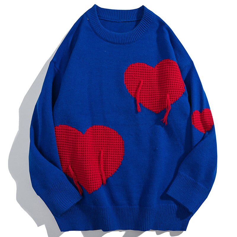"Red Heart" Unisex Men Women Graphic Streetwear Sweater Daulet Apparel