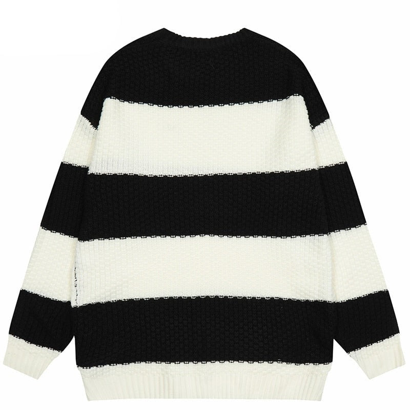 "Black & White" Unisex Men Women Streetwear Graphic Sweater Daulet Apparel