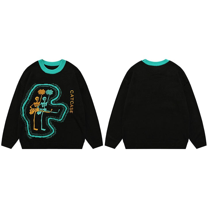 "Twin Causes" Unisex Men Women Streetwear Graphic Sweater Daulet Apparel