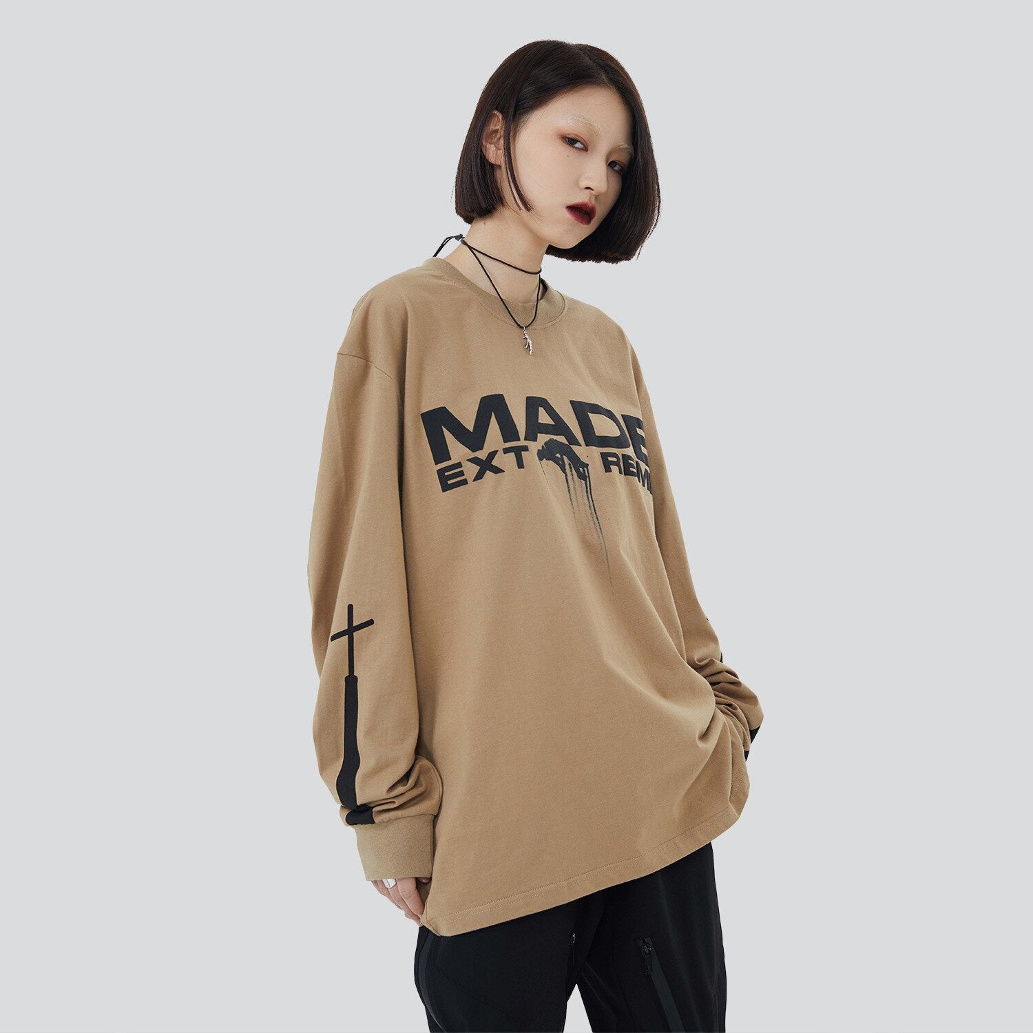 "Black Circle" Unisex Men Women Streetwear Graphic Sweatshirt Daulet Apparel