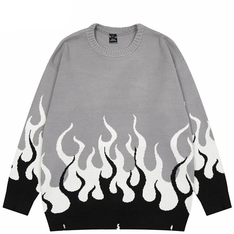 "Fire To The Flame" Unisex Men Women Streetwear Graphic Sweater Daulet Apparel