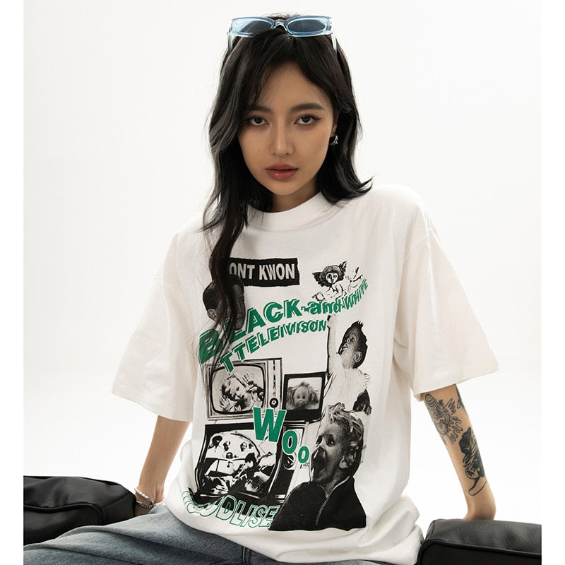 "Television" Unisex Men Women Streetwear Graphic T-Shirt Daulet Apparel
