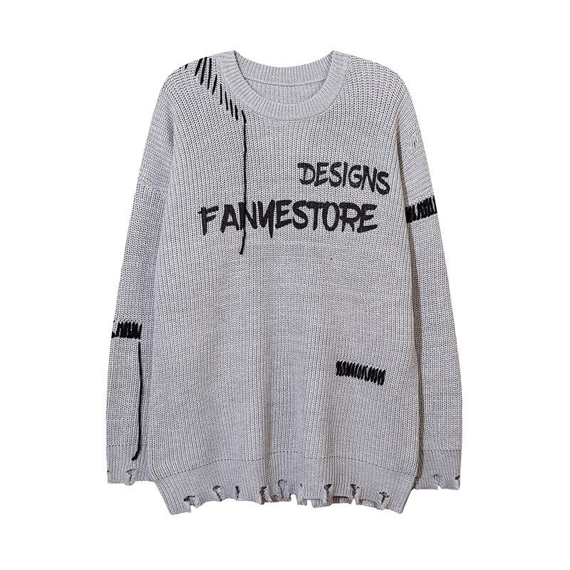 "Flame Stone" Unisex Men Women Streetwear Graphic Sweater Daulet Apparel