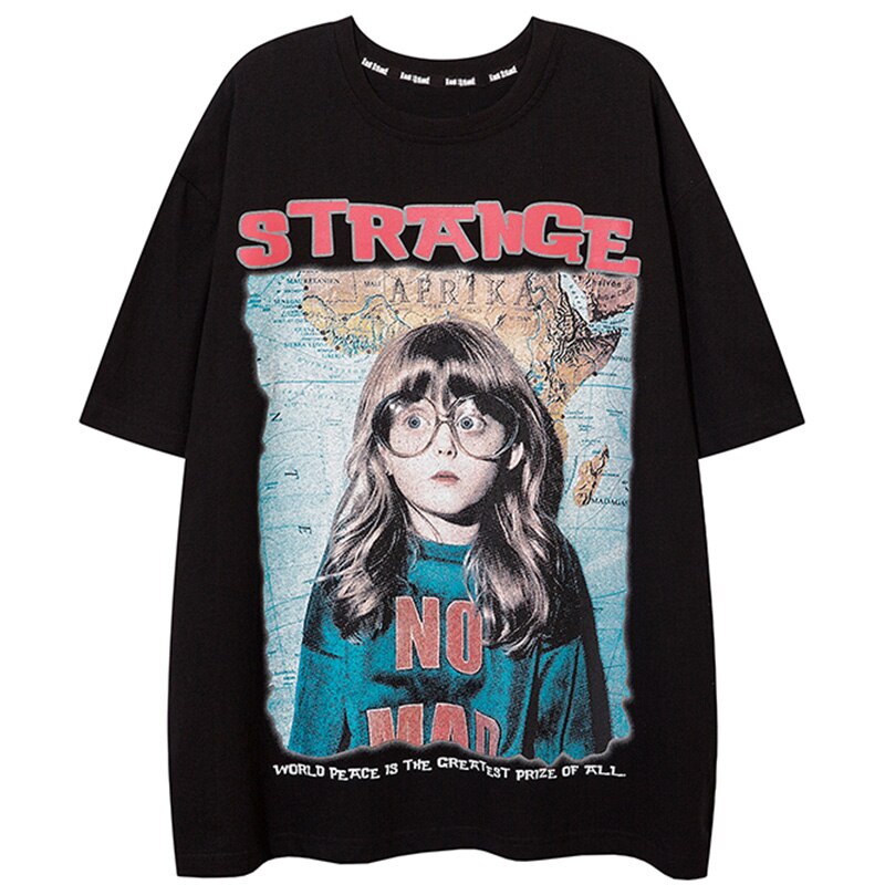 "Strangers Outside" Unisex Men Women Streetwear Graphic T-Shirt Daulet Apparel