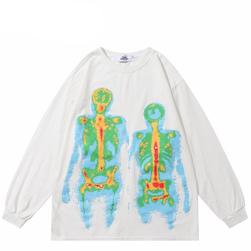 "Skeleton Twins" Unisex Men Women Streetwear Graphic Sweatshirt Daulet Apparel