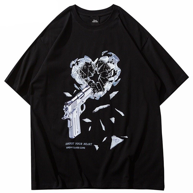 "Blue Heart" Unisex Men Women Streetwear Graphic T-Shirt Daulet Apparel