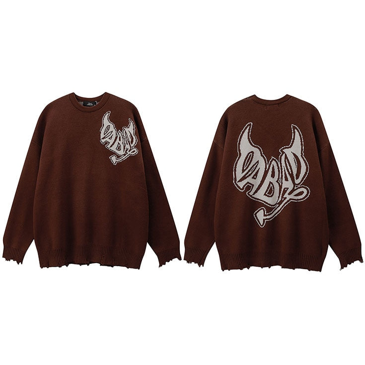 "The Devils Way" Unisex Men Women Streetwear Graphic Sweater Daulet Apparel