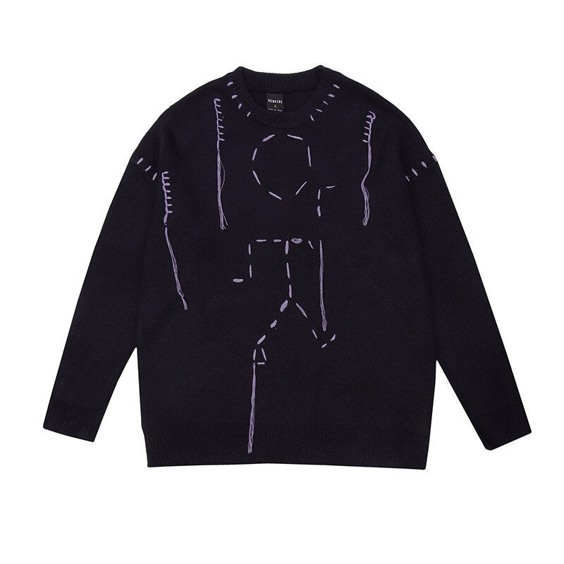 "Line Work" Unisex Men Women Streetwear Graphic Sweater Daulet Apparel