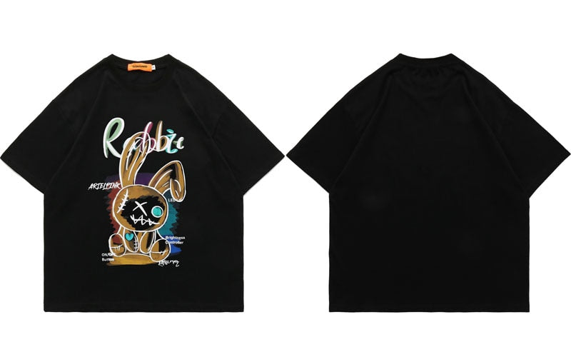 "Bunny Run" Unisex Men Women Streetwear Graphic T-Shirt Daulet Apparel