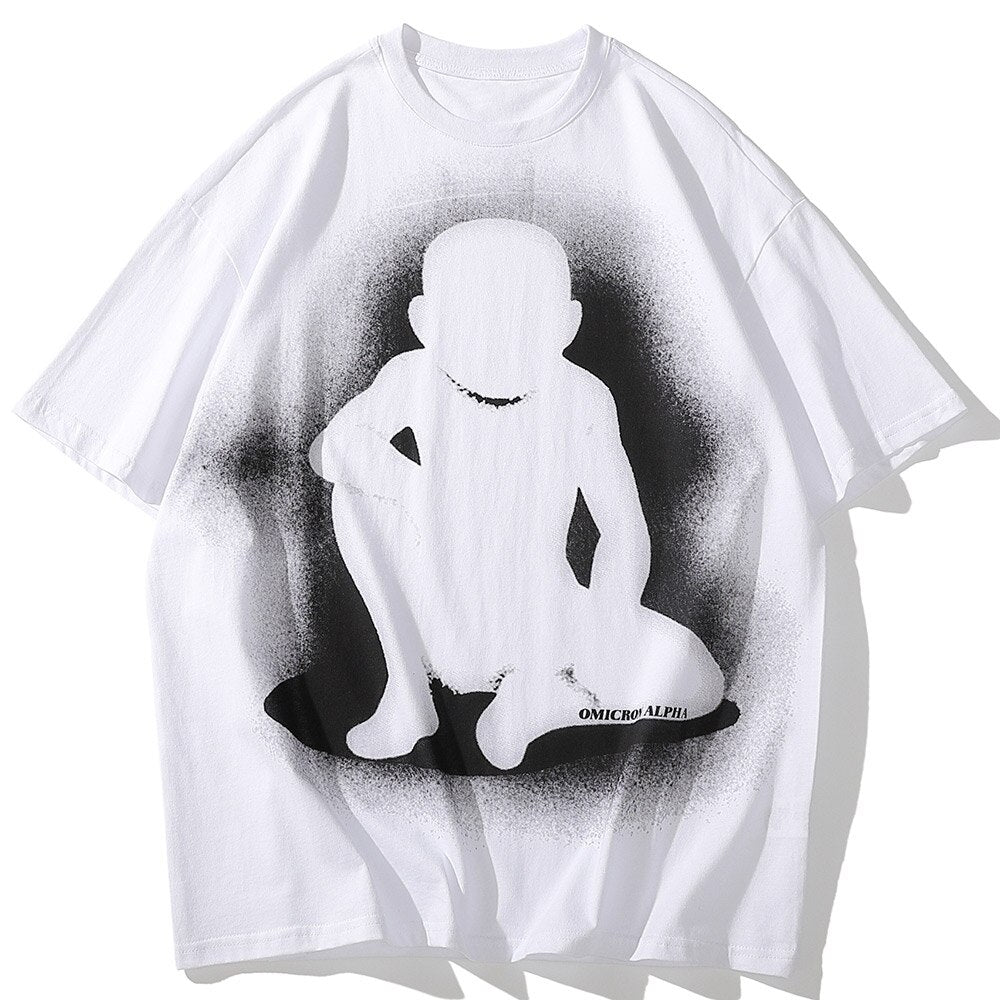"Ghost Boy" Graphic Unisex Men Women Streetwear T-Shirt Daulet Apparel
