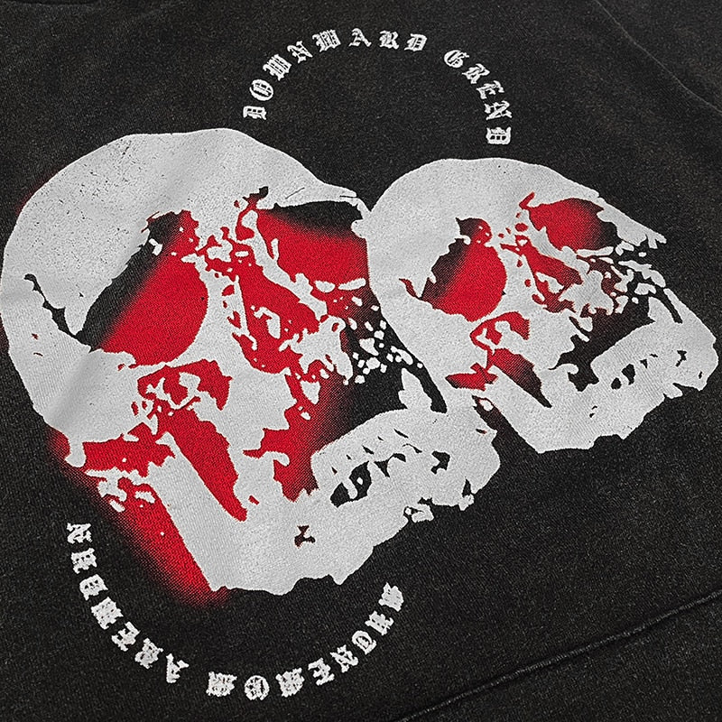 "Red Skull" Unisex Men Women Streetwear Graphic Hoodie Daulet Apparel