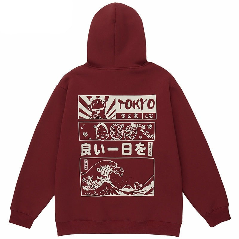 "Tokyo Wave" Unisex Men Women Streetwear Graphic Hoodie Daulet Apparel