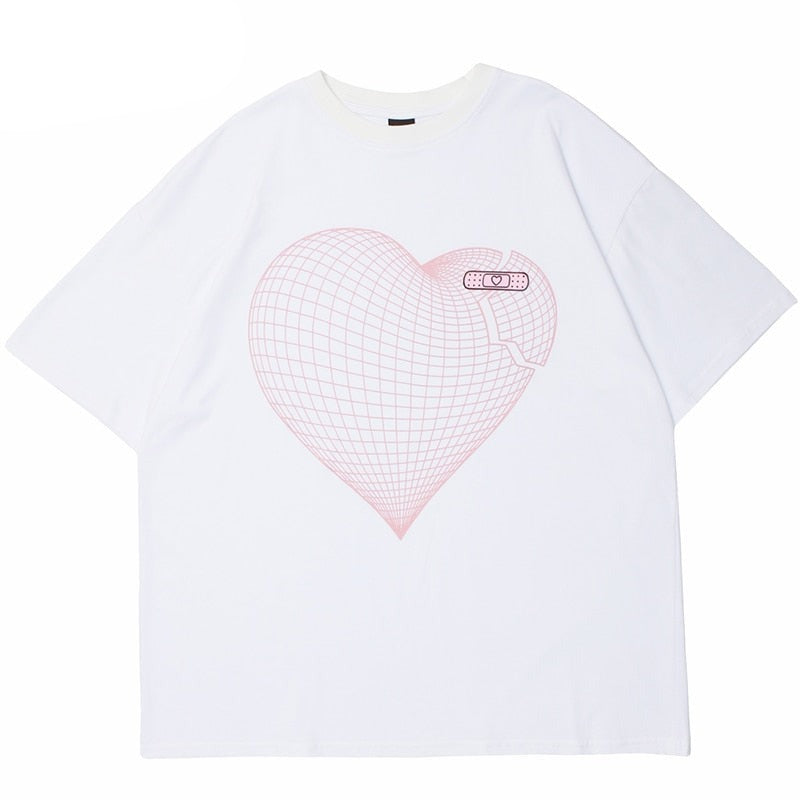 "Broken Heart" Unisex Men Women Streetwear Graphic T-Shirt Daulet Apparel
