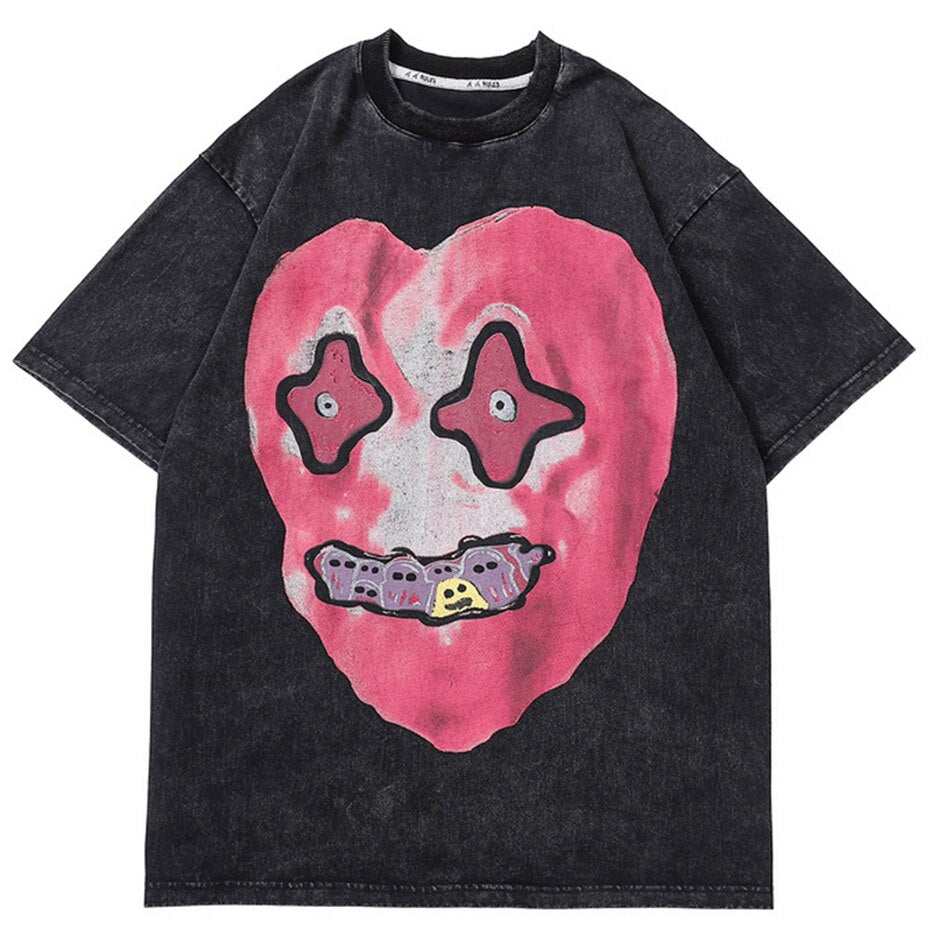 "Pink Smile" Unisex Men Women Streetwear Graphic T-Shirt Daulet Apparel