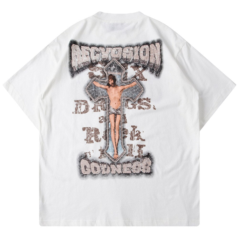 "Distressed" Unisex Men Women Streetwear Graphic T-Shirt Daulet Apparel