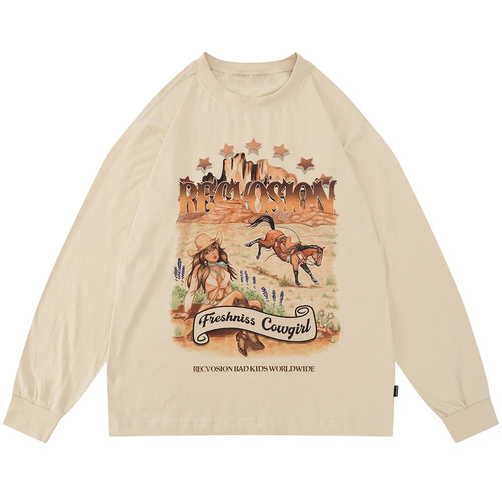 "Cowgirl" Unisex Men Women Streetwear Graphic Sweatshirt Daulet Apparel