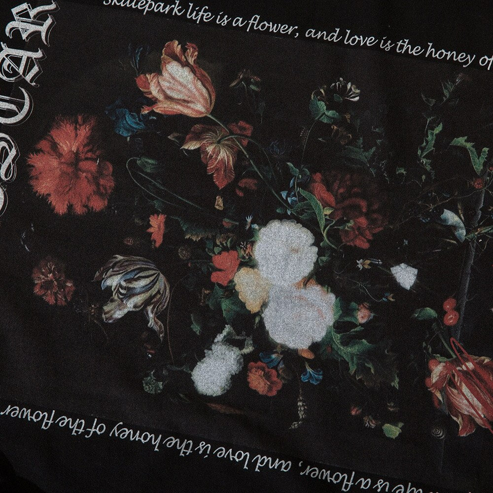 "Retro Floral" Unisex Graphic Streetwear Men Women T-Shirt Daulet Apparel