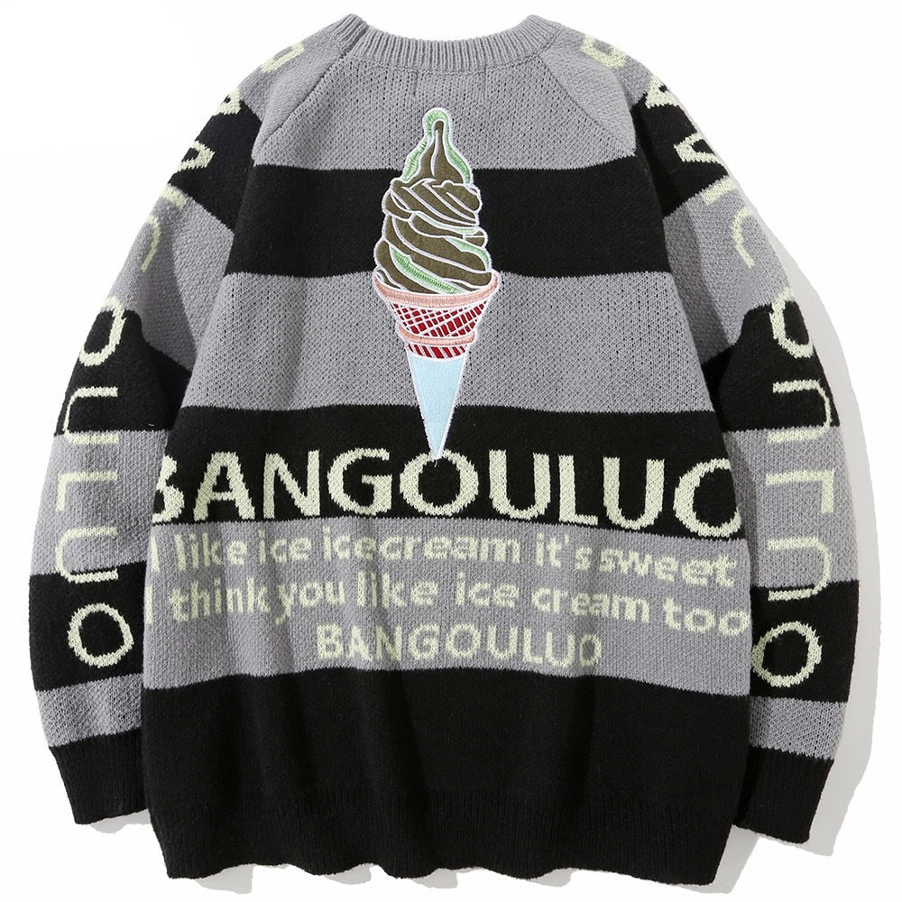 "Ice Cream" Unisex Men Women Streetwear Graphic Sweater Daulet Apparel