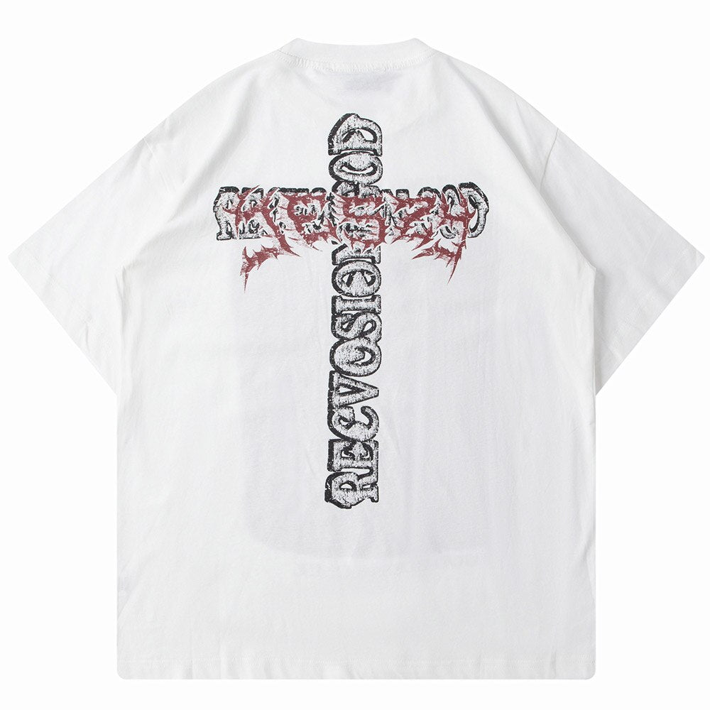 "God Bless" Unisex Men Women Streetwear Graphic T-Shirt Daulet Apparel