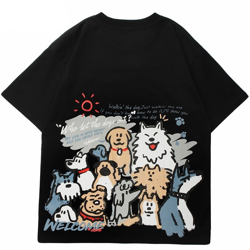 "Cartoon Wolfe" Unisex Men Women Streetwear Graphic T-Shirt Daulet Apparel