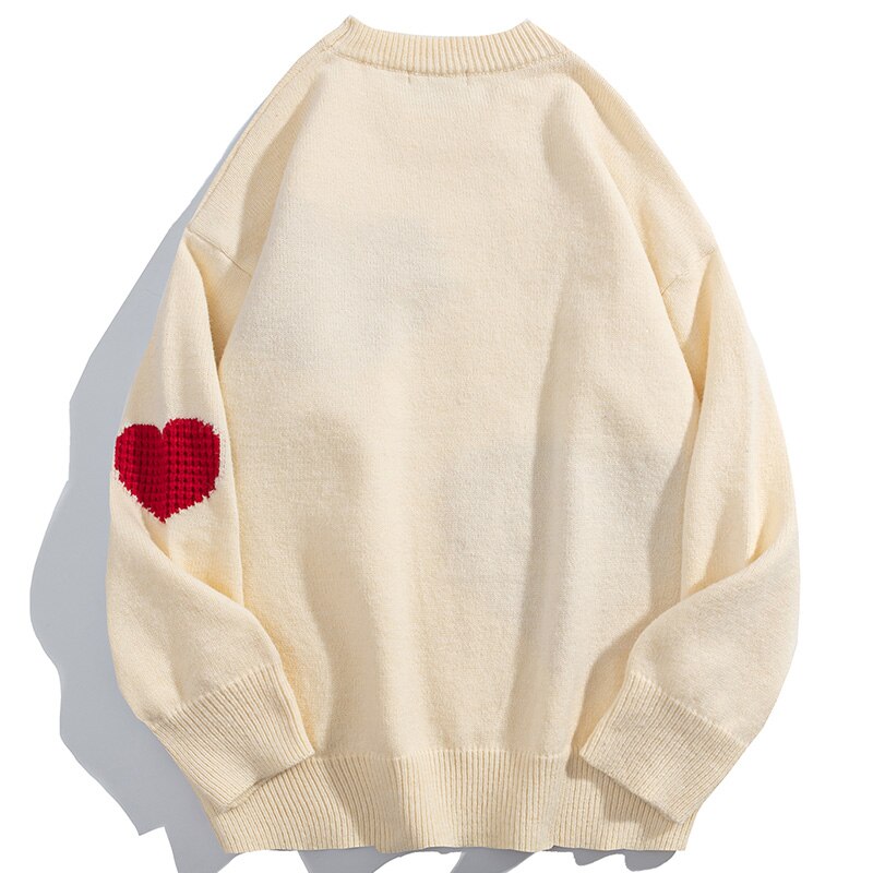 "Red Heart" Unisex Men Women Graphic Streetwear Sweater Daulet Apparel