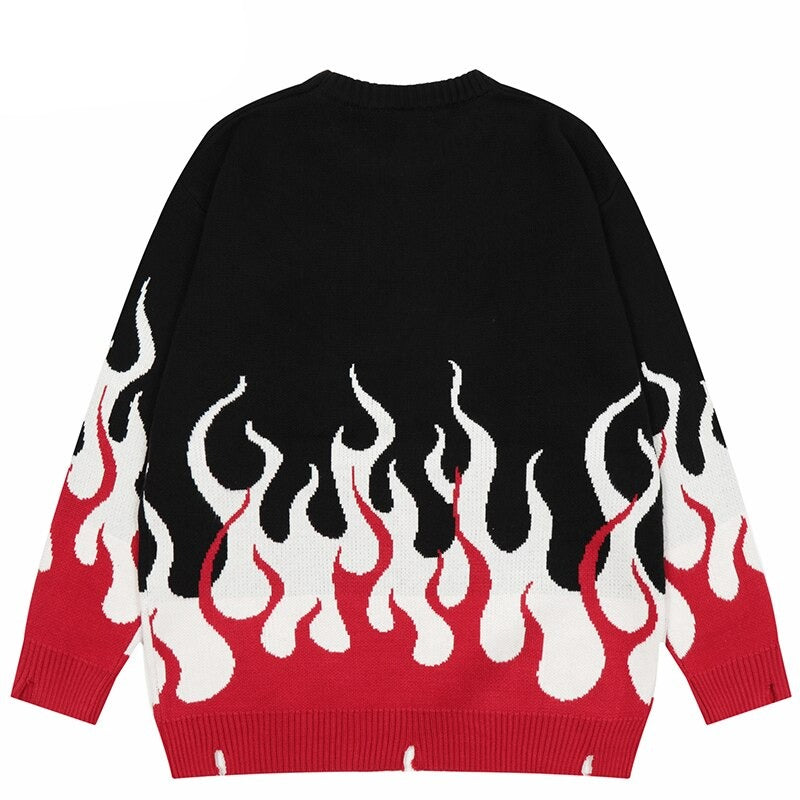 "Fire To The Flame" Unisex Men Women Streetwear Graphic Sweater Daulet Apparel