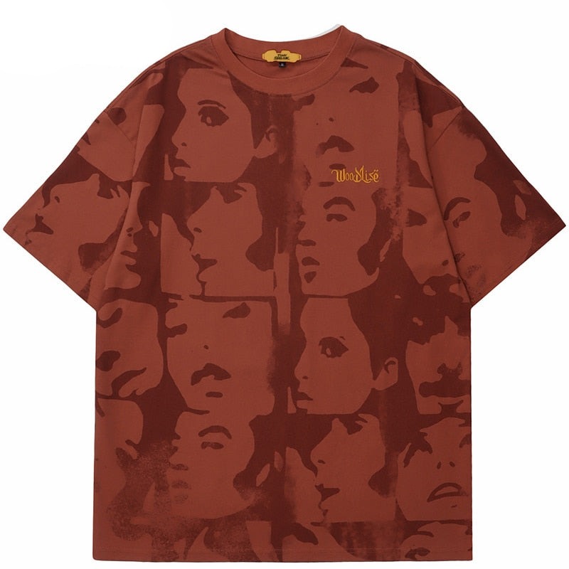 "Red Face" Unisex Men Women Streetwear Graphic T-Shirt Daulet Apparel