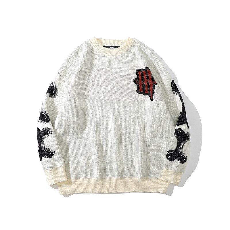 "Black Bone" Unisex Men Women Streetwear Graphic Sweater Daulet Apparel