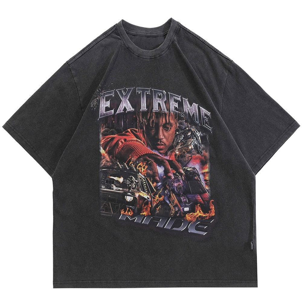 "Death Race" Unisex Streetwear Men Women Graphic T-Shirt Daulet Apparel