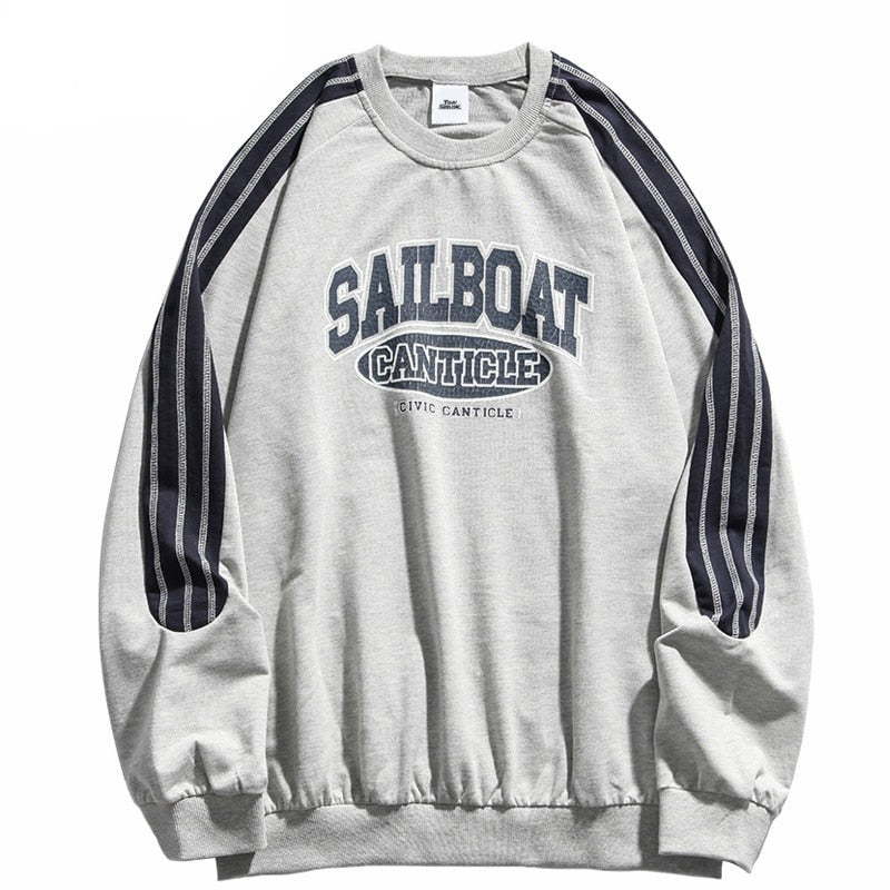 "On The Sail Boat" Unisex Men Women Streetwear Graphic Sweatshirt Daulet Apparel