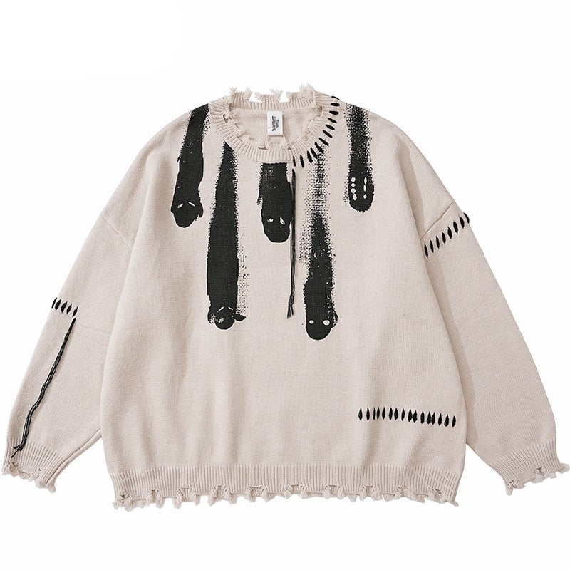 "Falling Ghost" Unisex Men Women Streetwear Graphic Sweater Daulet Apparel