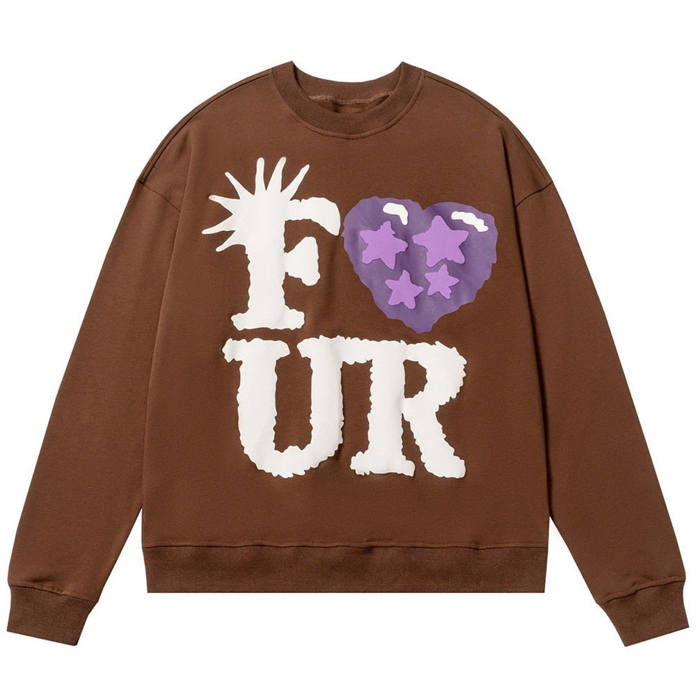 "Purple Heart" Unisex Men Women Streetwear Graphic Sweatshirt Daulet Apparel